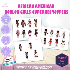 Roblox Black Girls Cupcakes Toppers Kary Designs