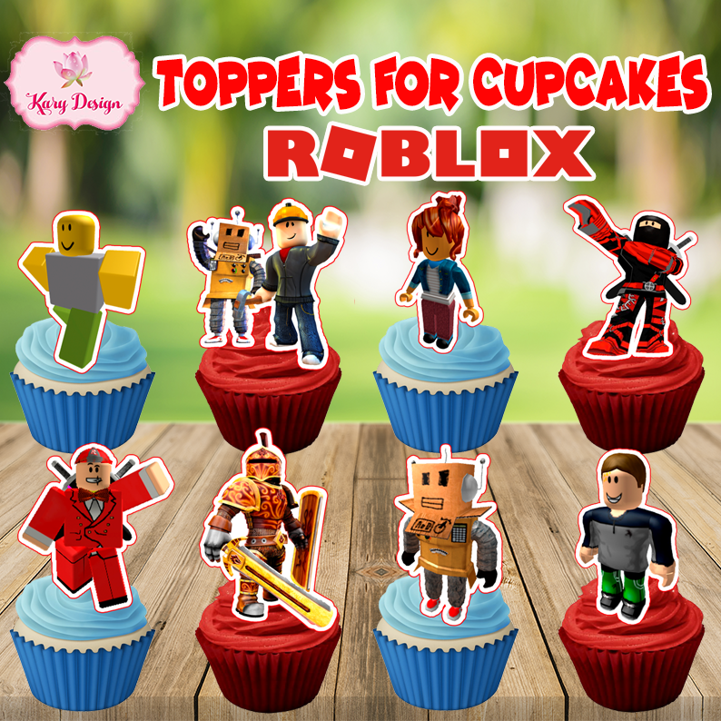 Roblox Topper  Saco do papai noel, Plaquinhas para cupcakes de