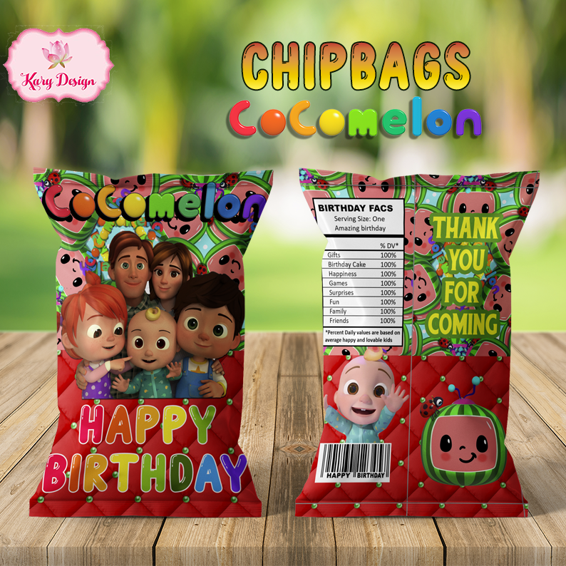 cocomelon chip bag digital file instant download