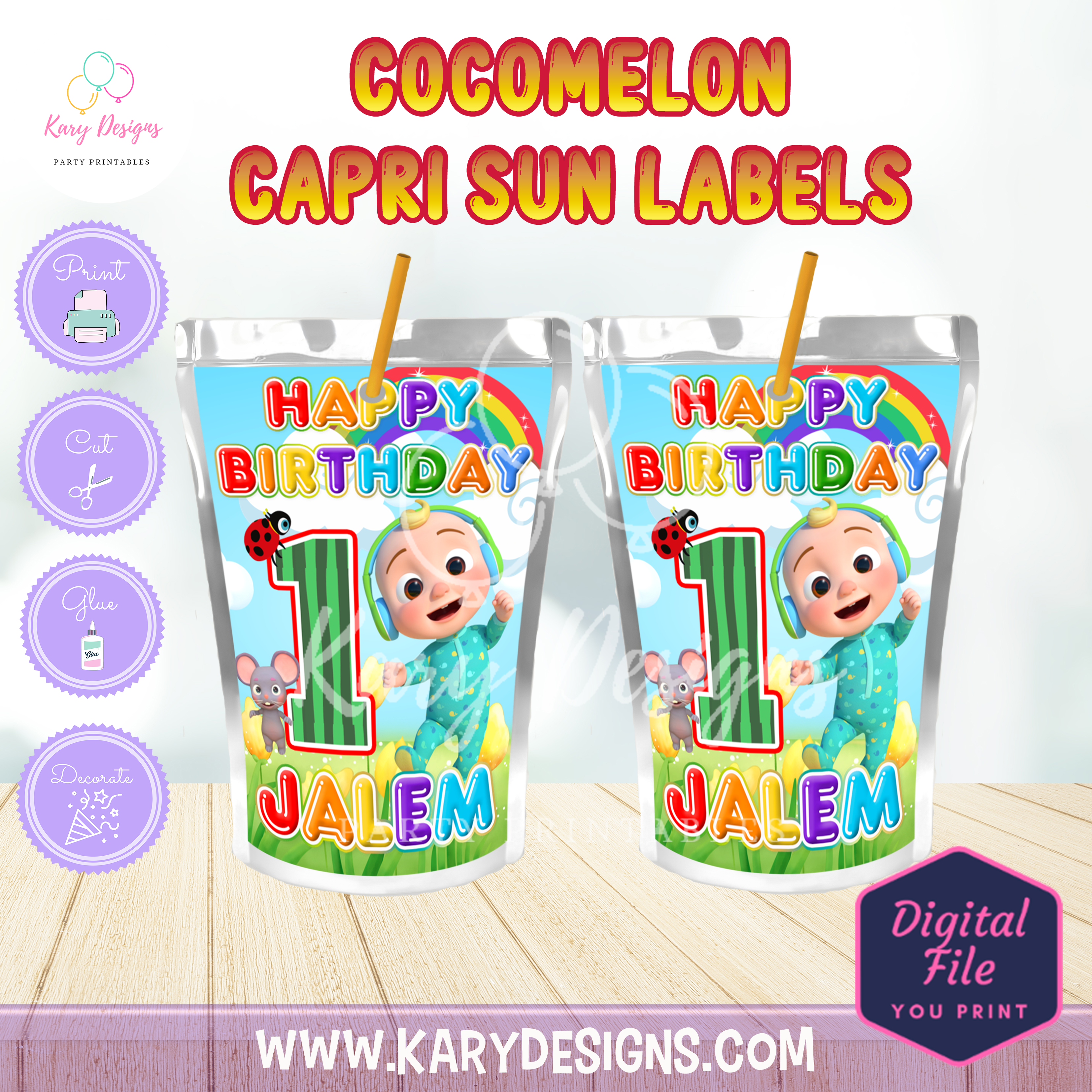 Cocomelon Capri Sun Labels - Cocomelon Water Labels – Cute Pixels Shop