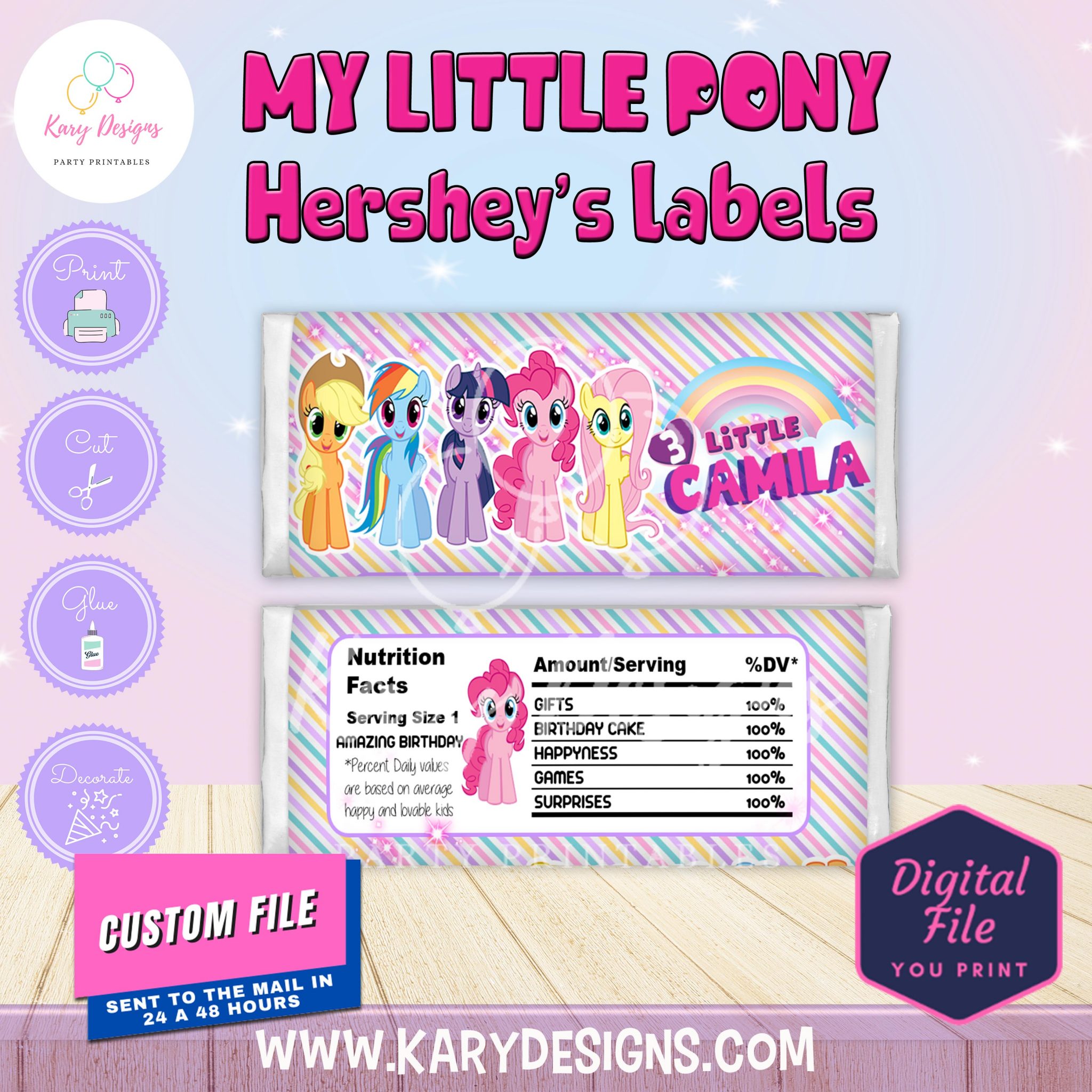 MY LITTLE PONY HERSHEY'S LABELS - Kary Designs