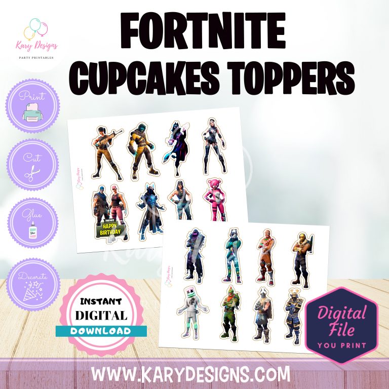 FORTNITE CUPCAKES TOPPERS - Kary Designs