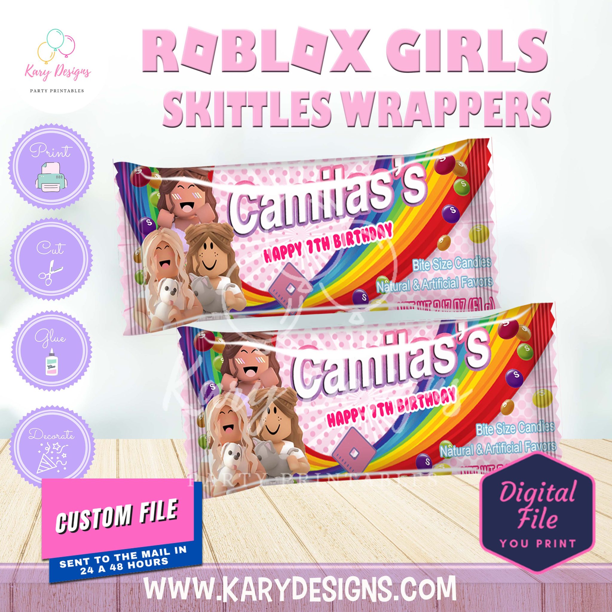 ROBLOX GIRLS SKITTLES WRAPPER V2 - Kary Designs