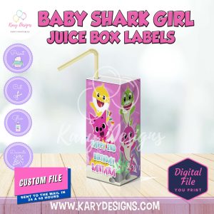 printable baby shark pink juice box labels