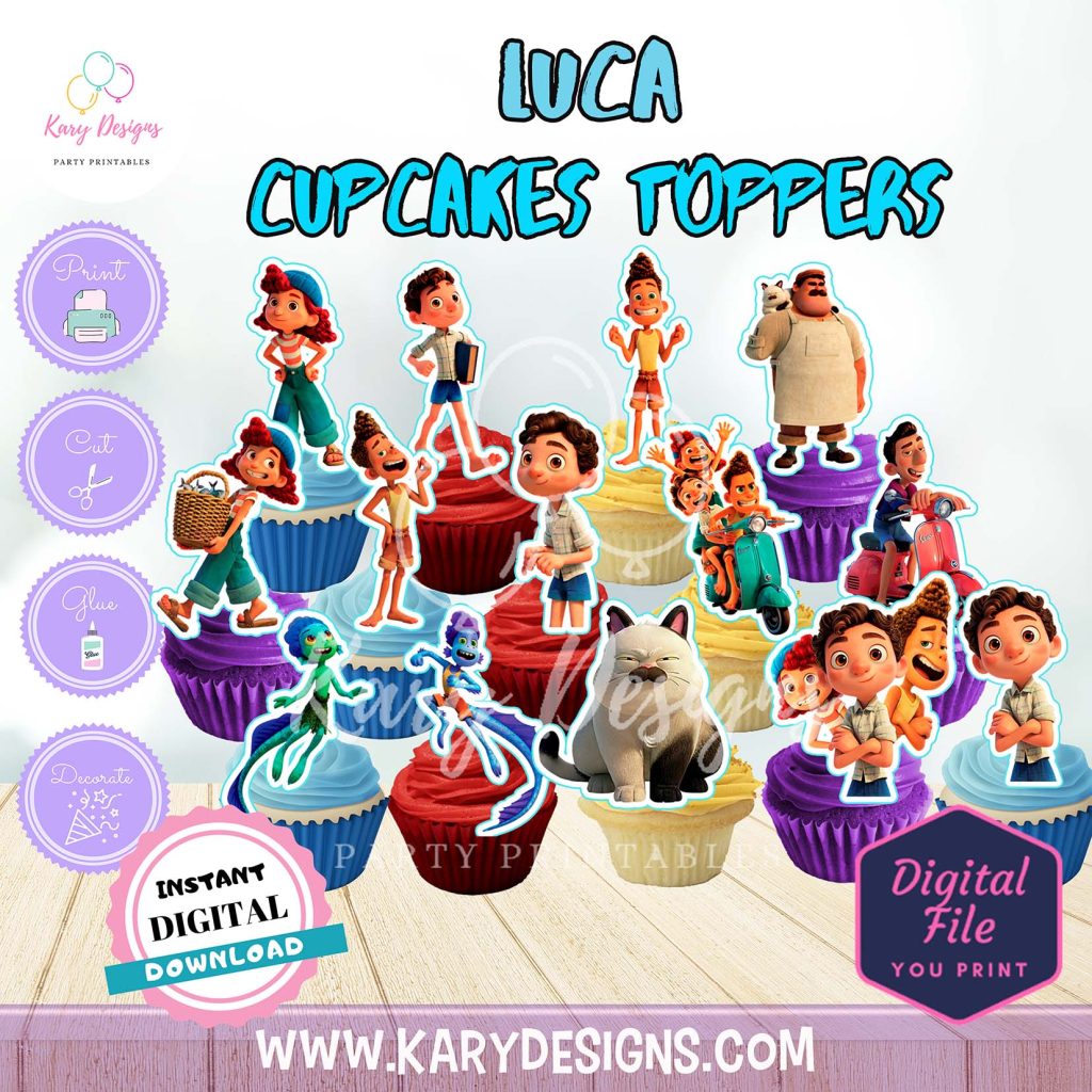PRINTABLE LUCA CUPCAKES TOPPERS