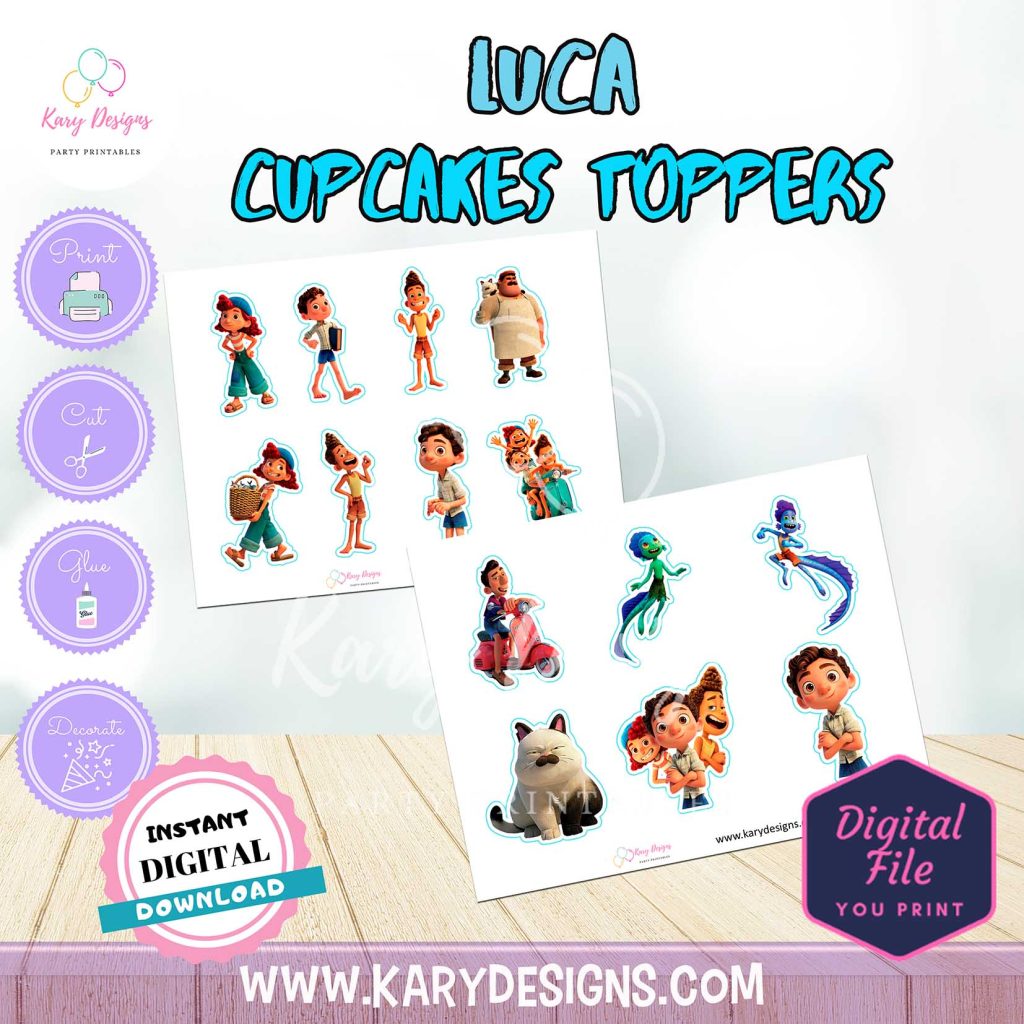 printable luca cupcakes toppers