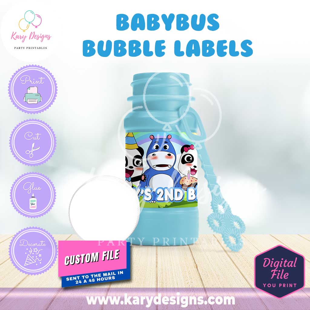 printable babybus bubble labels