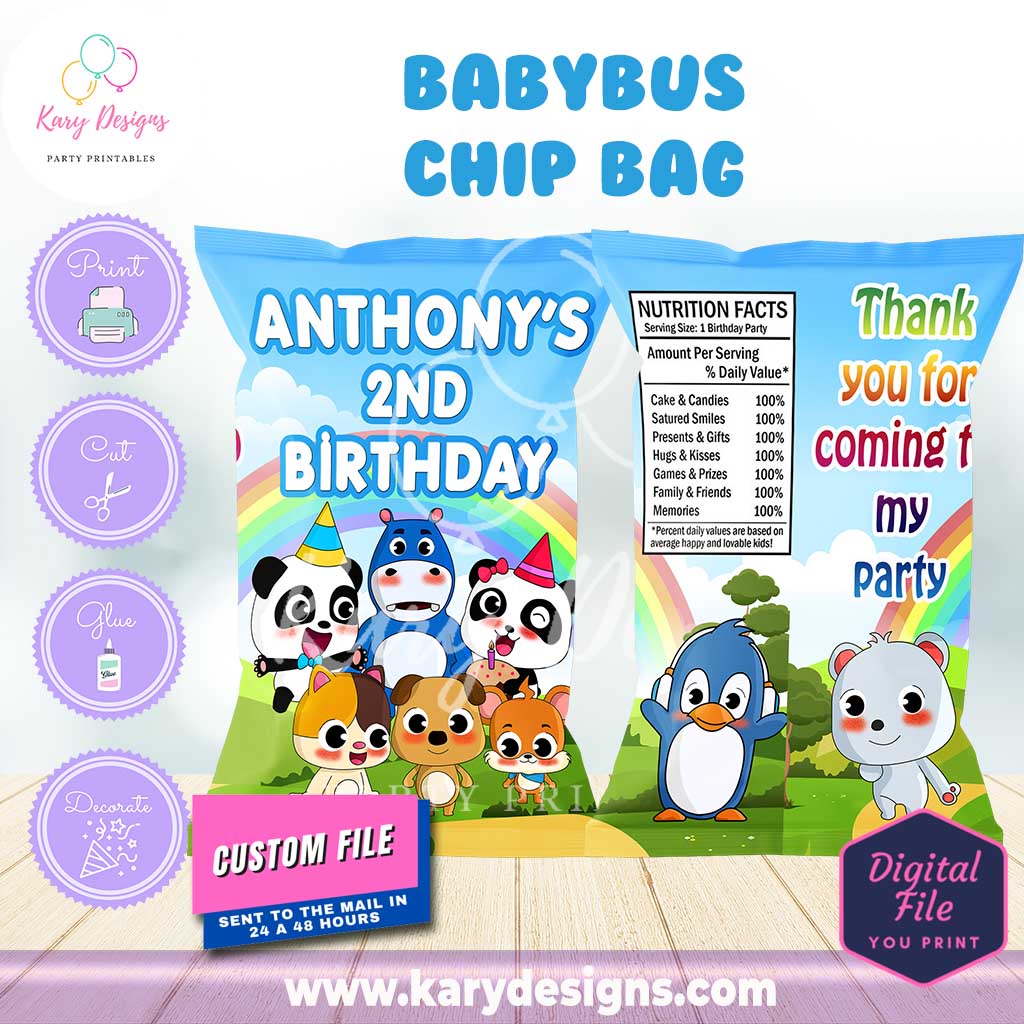 Printable babybus chip bag