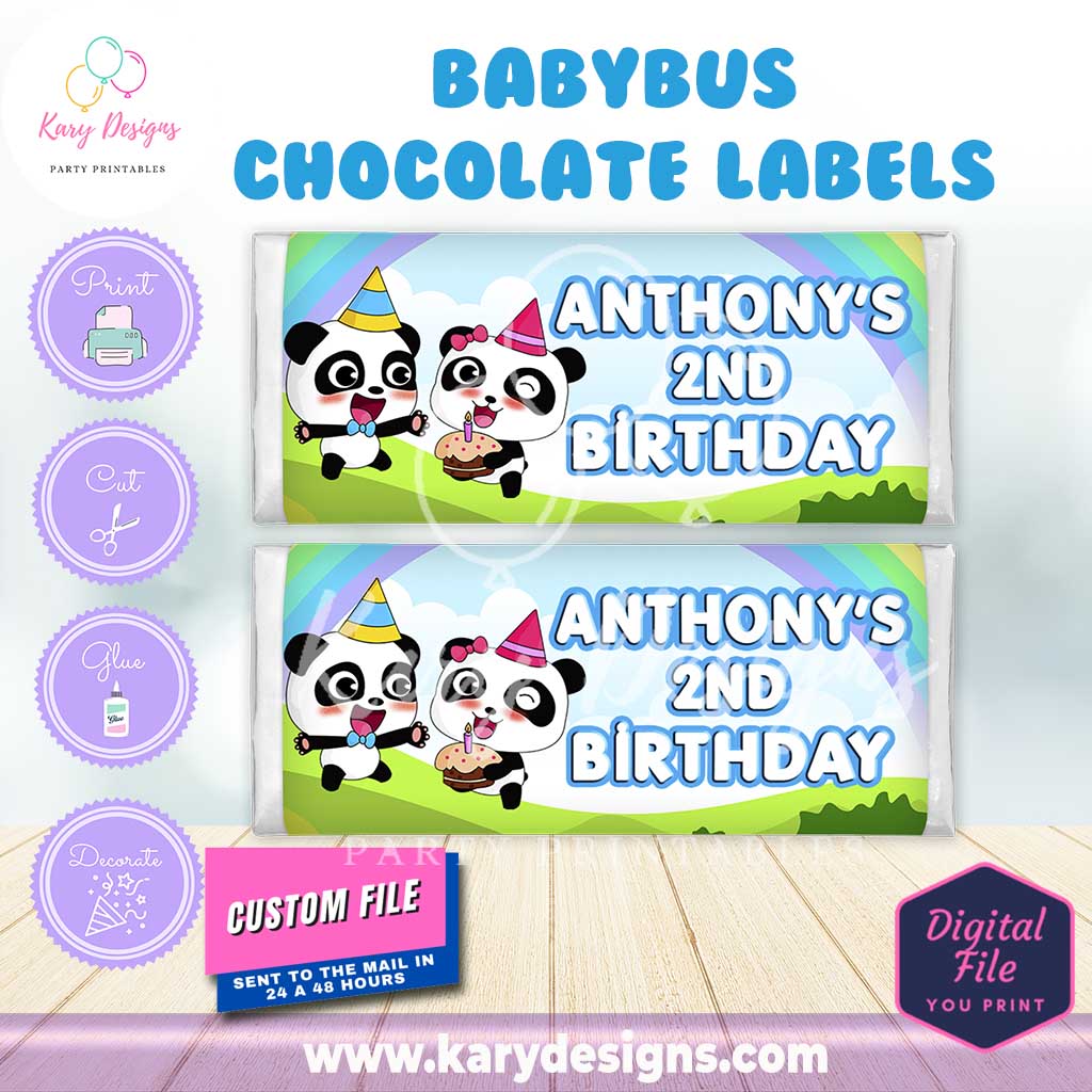 printable babybus chocolate labels