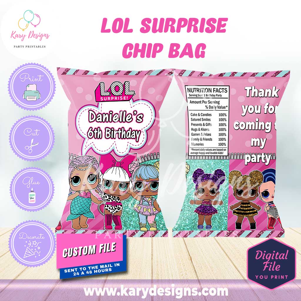 printable lol surprise chip bag