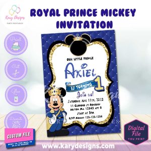 printable ROYAL PRINCE MICKEY INVITATION