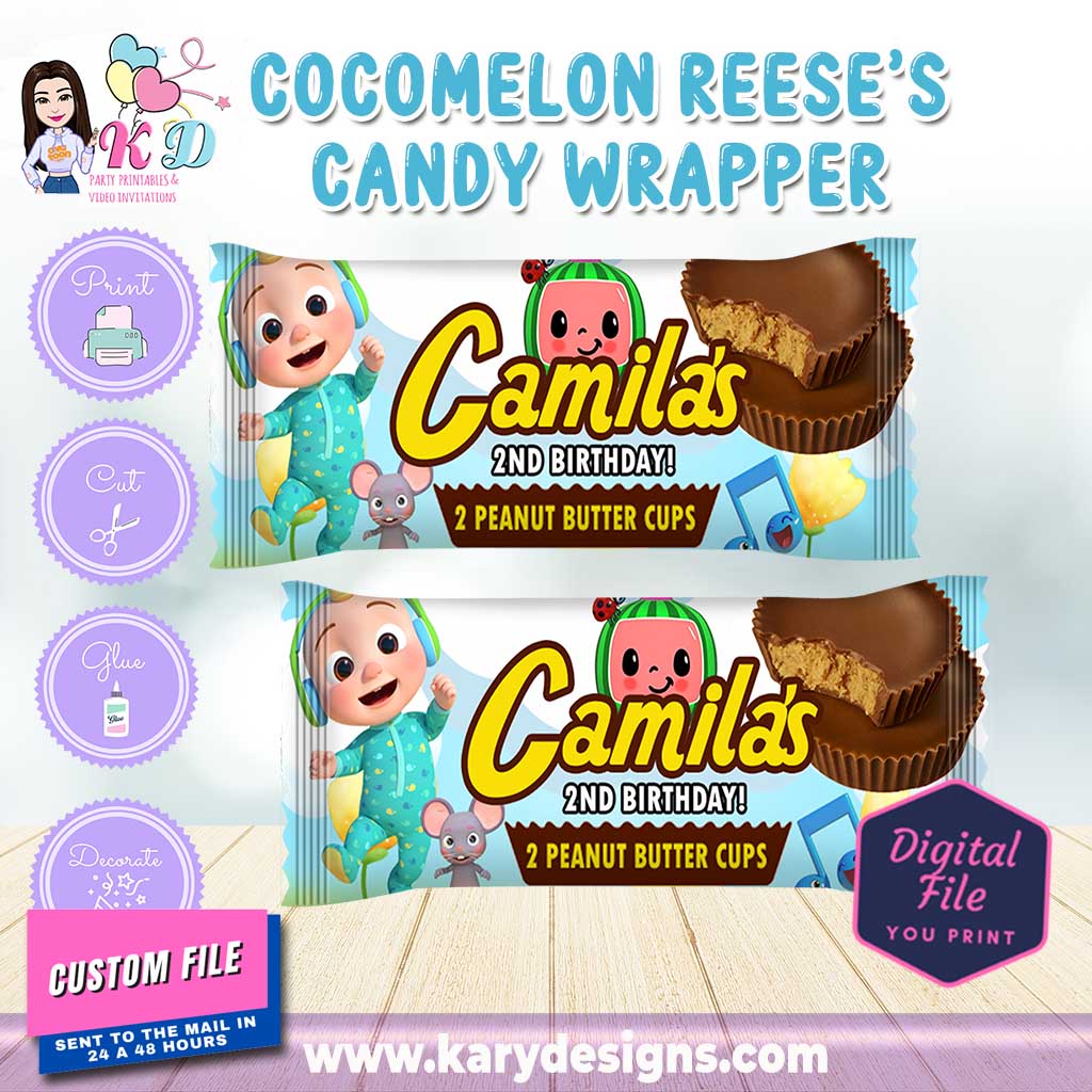 Printable cocomelon reese's peanut butter cup wrapper