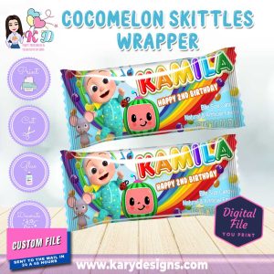 Printable cocomelon skittles wrapper