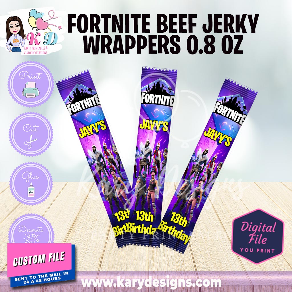 printable fortnite beef jerky wrappers