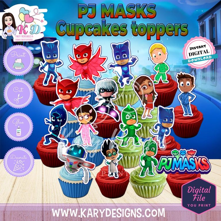 PJ MASKS CUPCAKES TOPPERS - Kary Designs