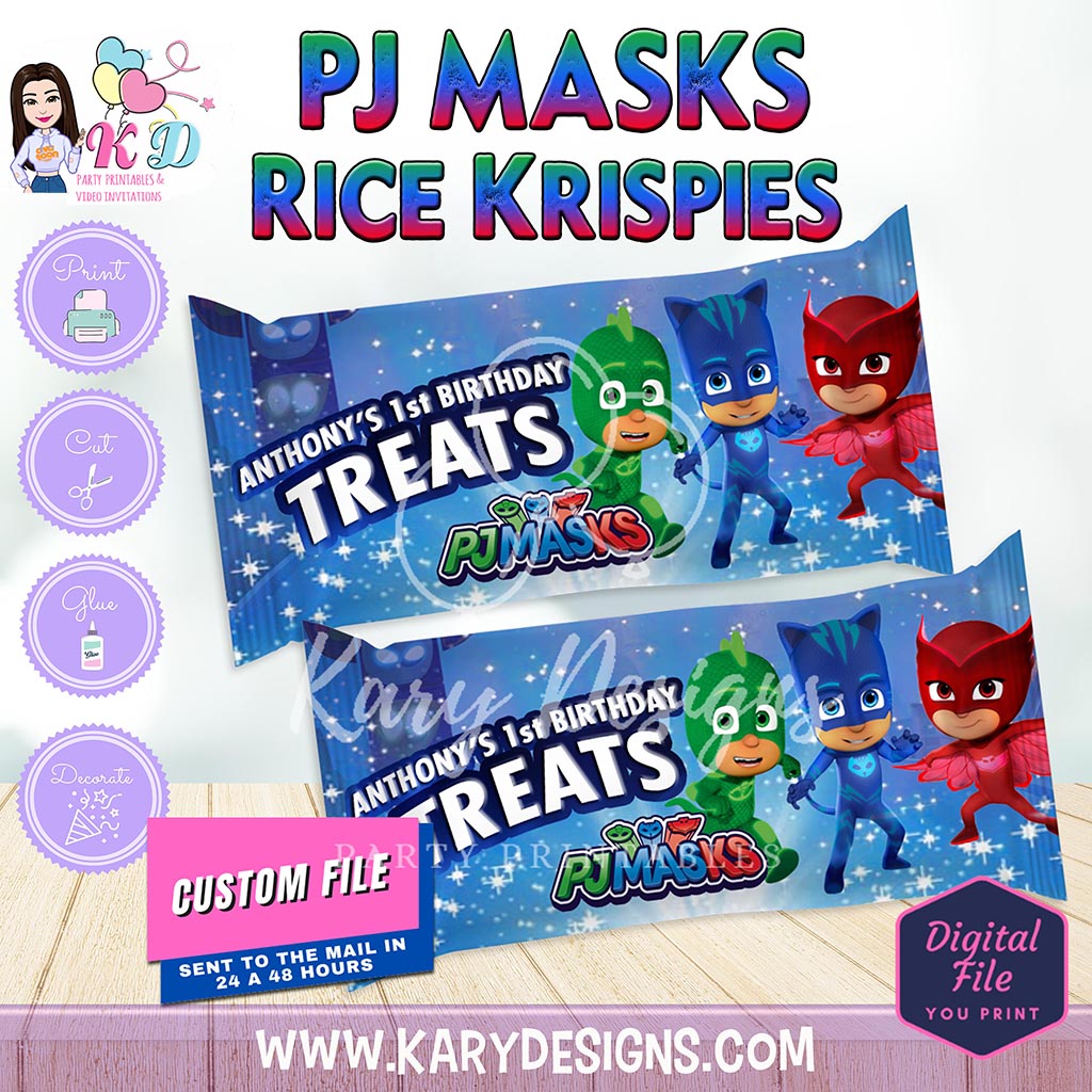 Printable pj masks rice krispies wrapper