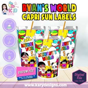 Printable ryan world capri sun labels