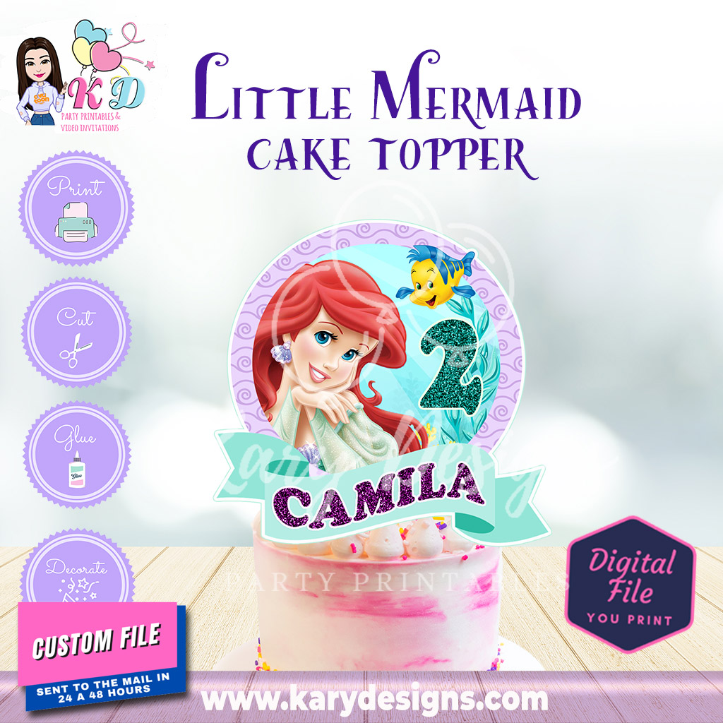 Little mermaid cake topper