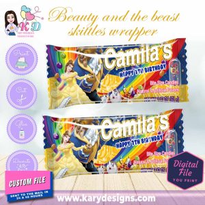 PRINTABLE BEAUTY AND THE BEAST SKITTLES WRAPPER