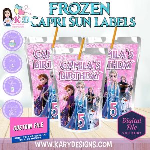 pink frozen movie capri sun labels
