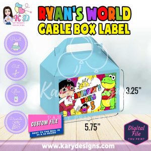 printable ryan world gable box labels