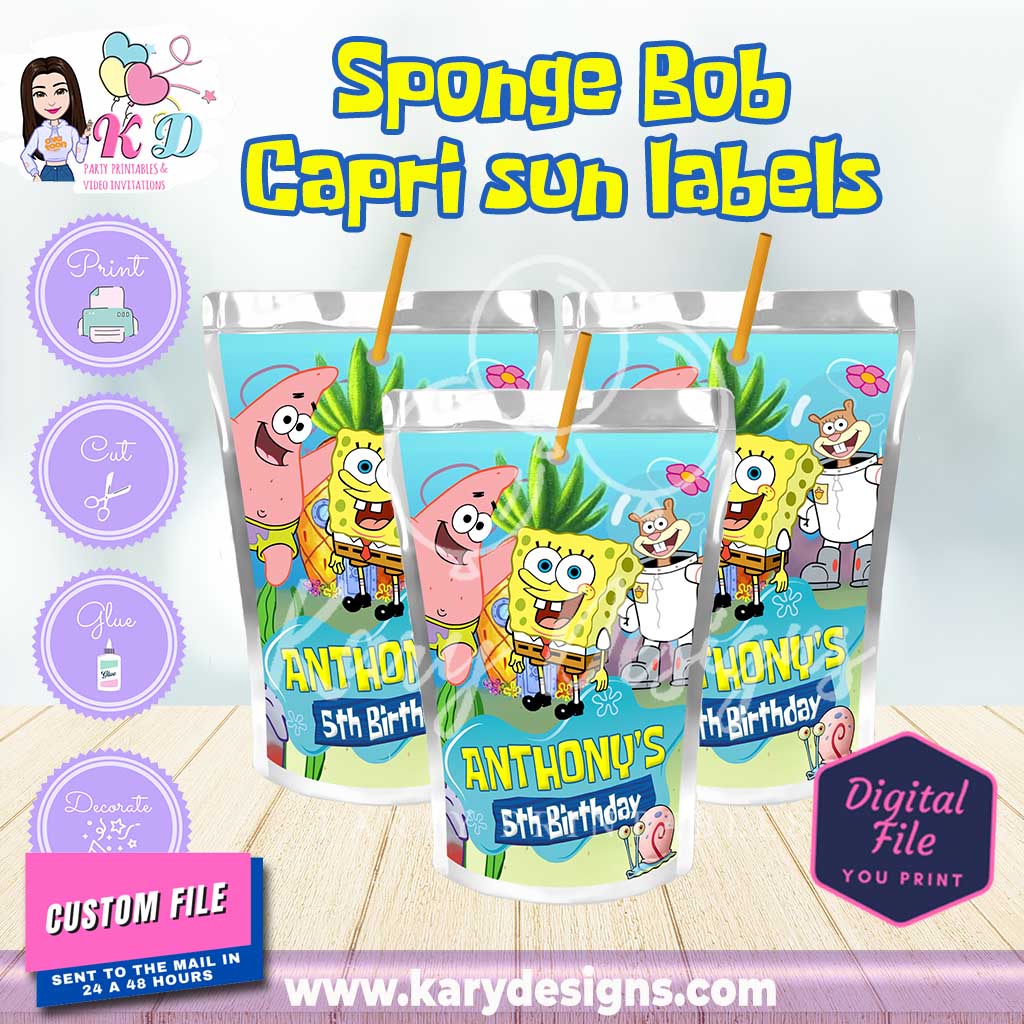 Printable sponge bob capri sun labels