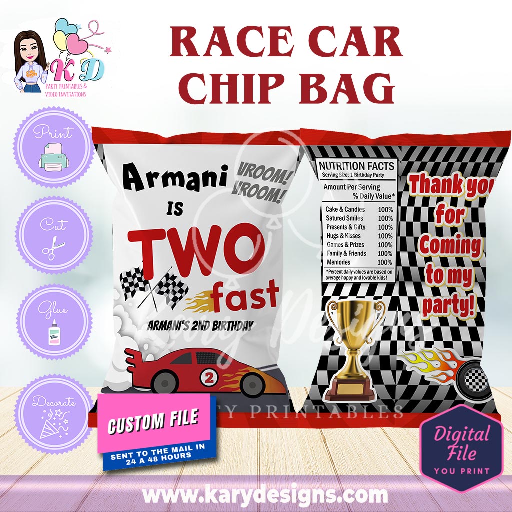 PRINTABLE RACE CAR CHIP BAG