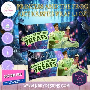 printable princess tiana rice krispies wrappers