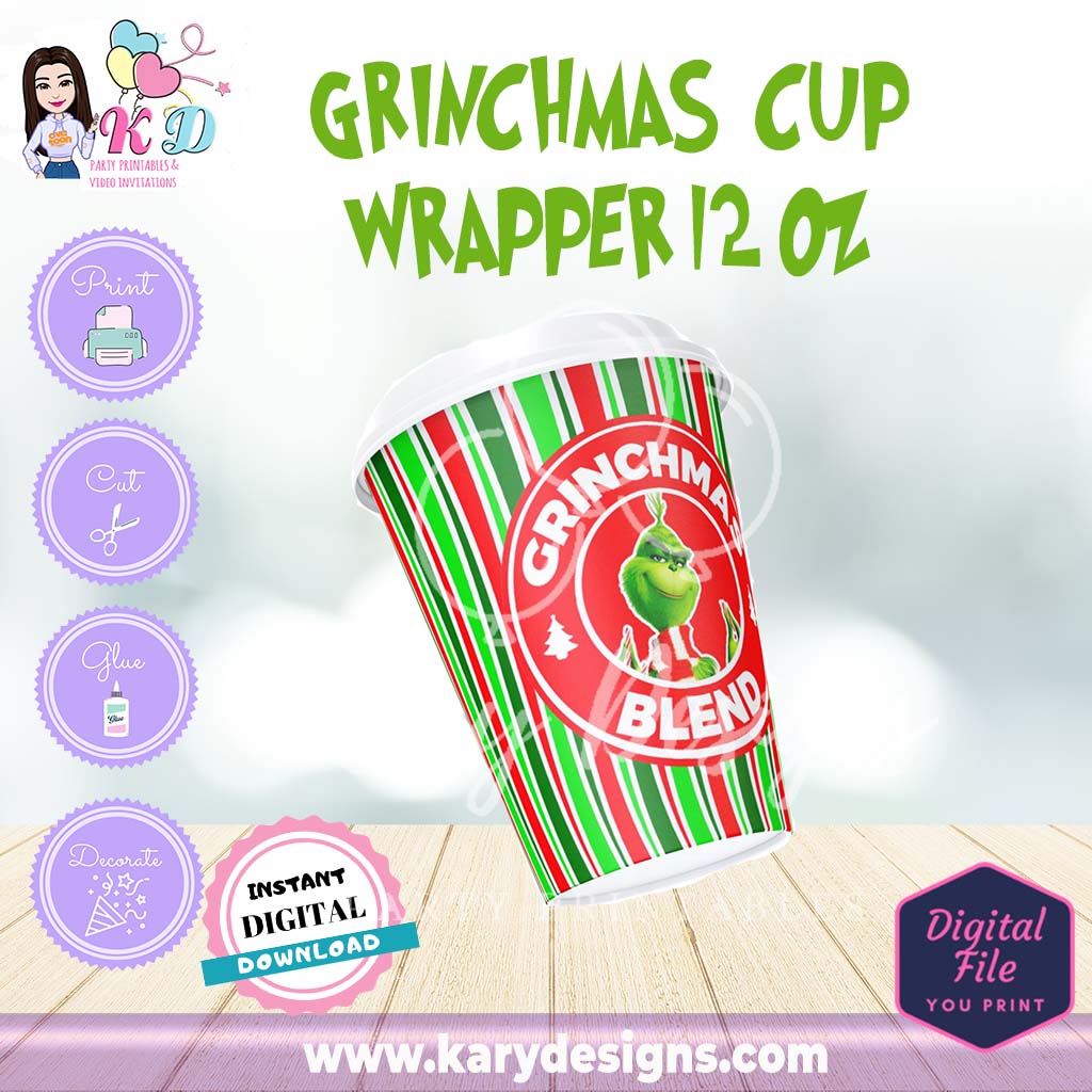 GRINCH CUP WRAPPERS