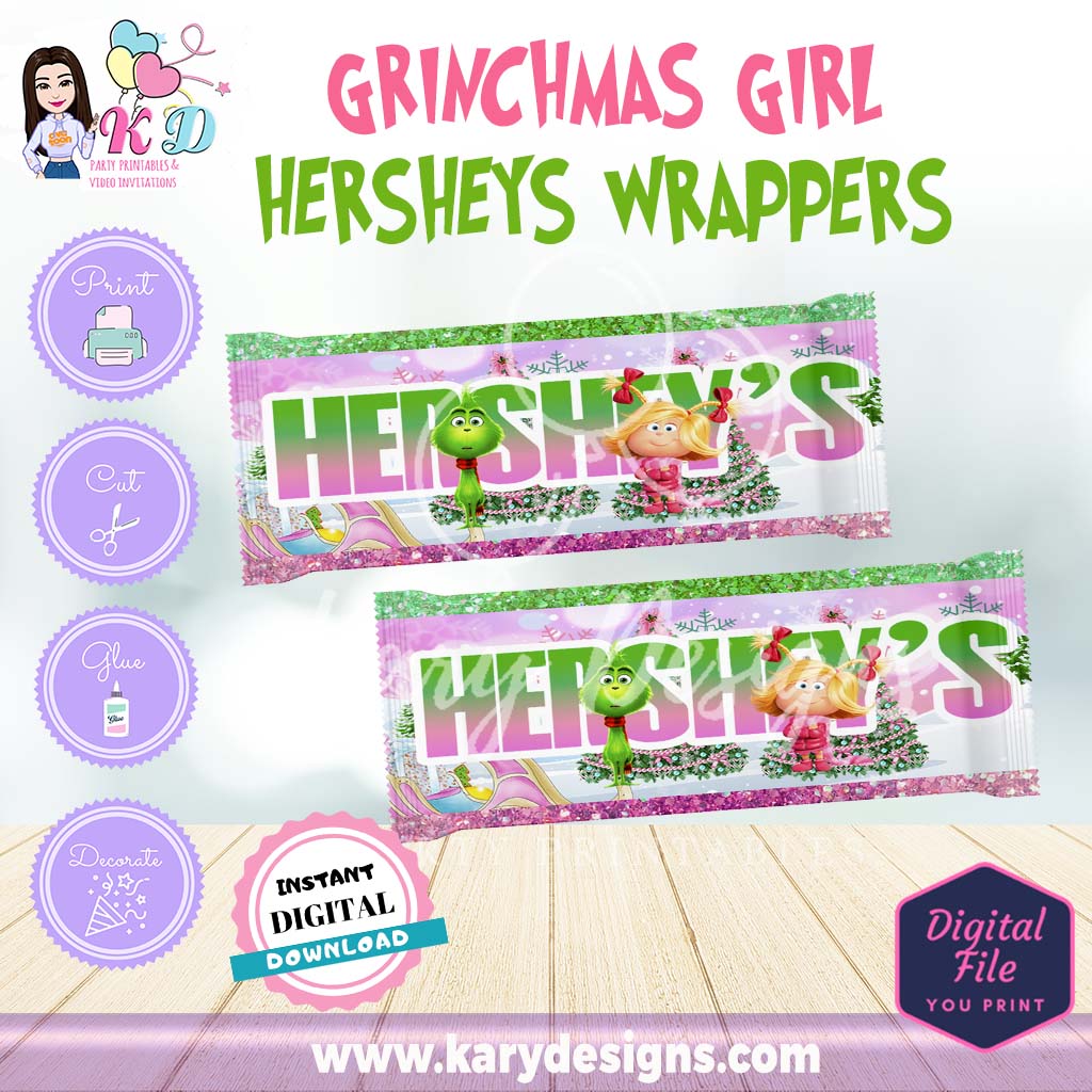 grinch girl hersheys wrappers