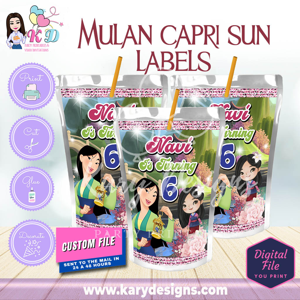 Printable mulan capri sun labels