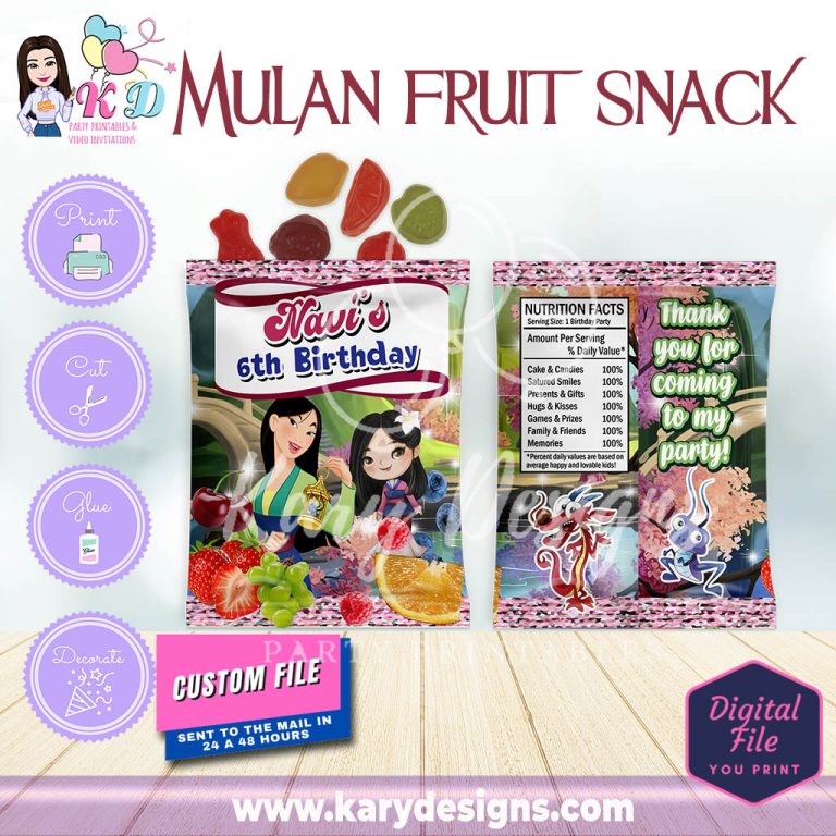 MULAN FRUIT SNACK WRAPPERS Kary Designs