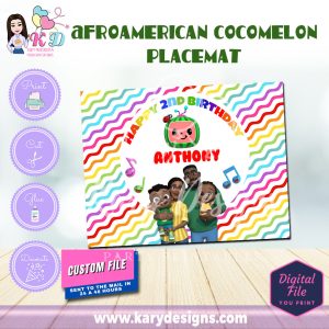 AFRO AMERICAN COCOMELON PLACEMAT