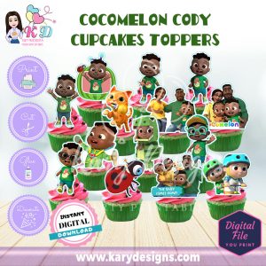 PRINTABLE COCOMELON CODY CUPCAKES TOPPERS